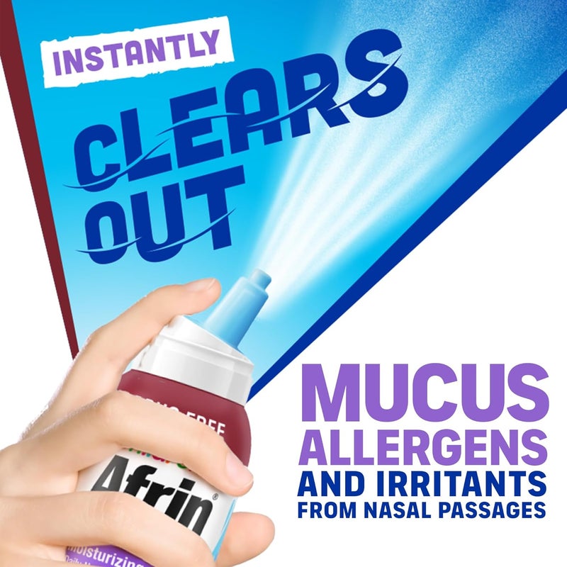 Afrin Moisturizing Children’s Saline Mist for Everyday Nasal Congestion and Dry Nose, Isotonic Seawater Saline Spray for Babies 6+ Months, Drug Free Baby Congestion Relief with Soft Tip Nozzle, 5 oz - Image 5